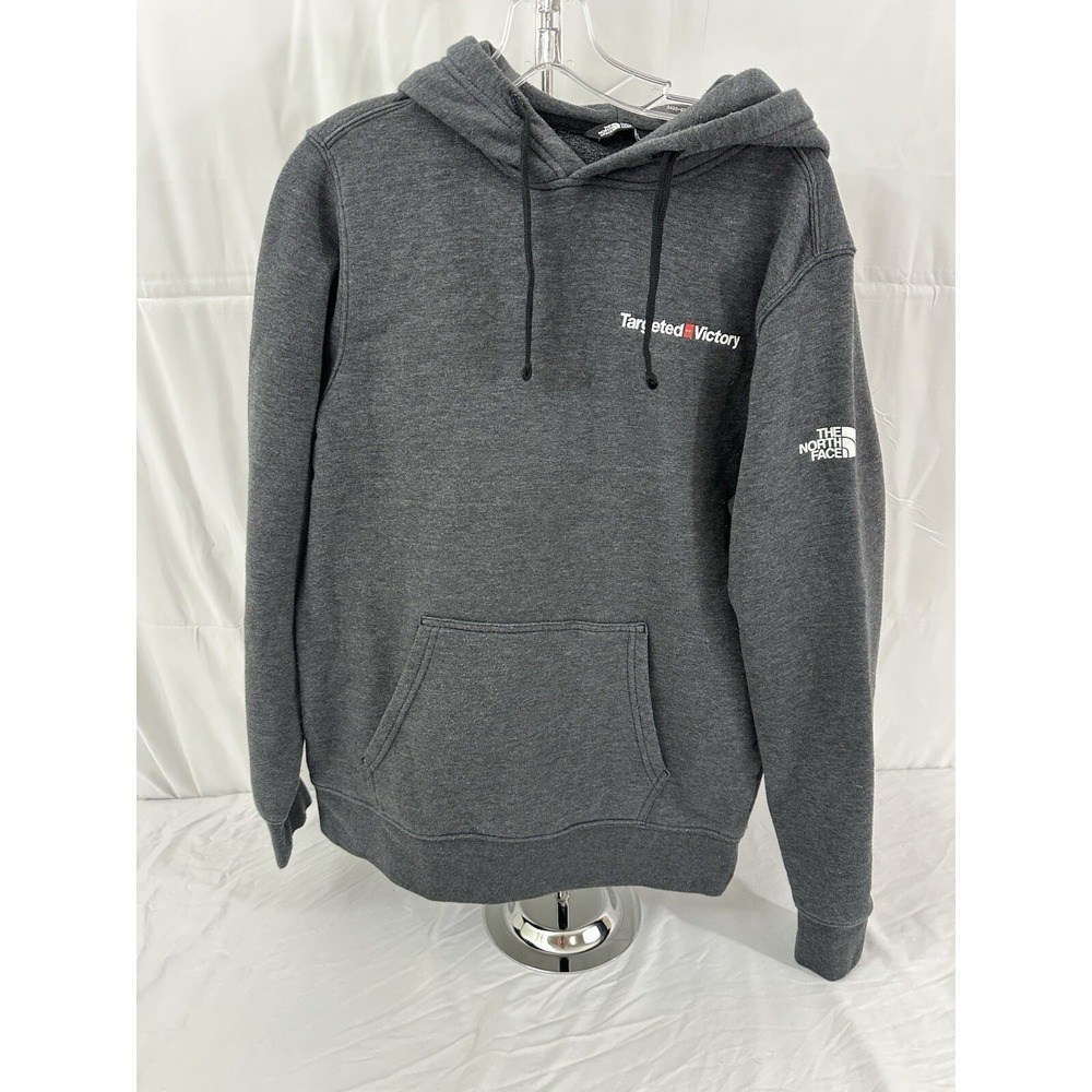 The North Face Mens Hoodie Gray Targeted Victory Logo Pullover Sweatshirt Medium